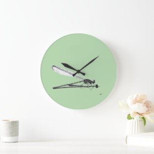 Dragon Fly Große Wanduhr