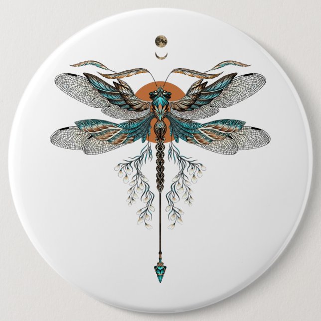 Dragon Fly Tattoo Button (Vorderseite)