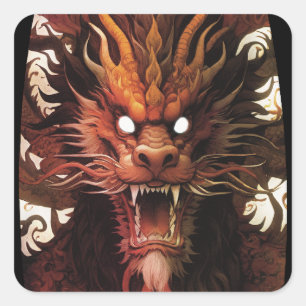 Dragon Force Quadratischer Aufkleber