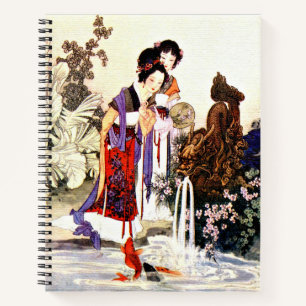 Dragon Fountain 8.5" x 11" Spiral Notebook Notizbuch