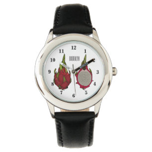 Dragon Frucht Cartoon Illustration Armbanduhr