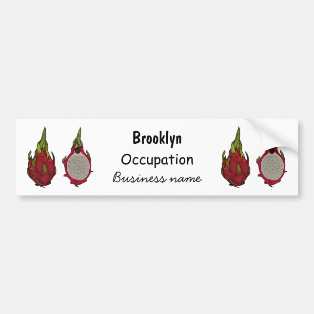 Dragon Frucht Cartoon Illustration Autoaufkleber (Vorne)
