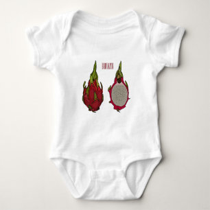 Dragon Frucht Cartoon Illustration Baby Strampler