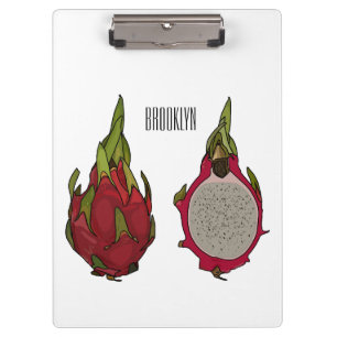Dragon Frucht Cartoon Illustration Klemmbrett