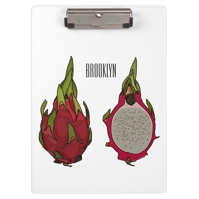 Dragon Frucht Cartoon Illustration Klemmbrett (Vorderseite)