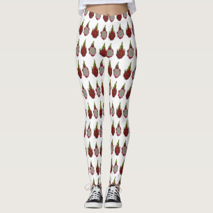 Dragon Frucht Cartoon Illustration Leggings