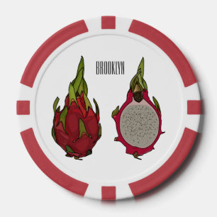 Dragon Frucht Cartoon Illustration Pokerchips