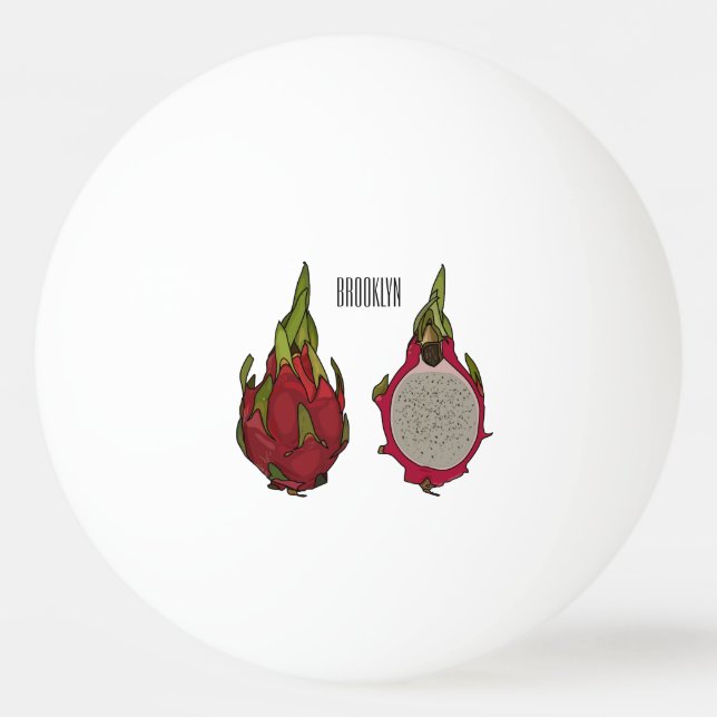 Dragon Frucht Cartoon Illustration Tischtennisball (Vorderseite)