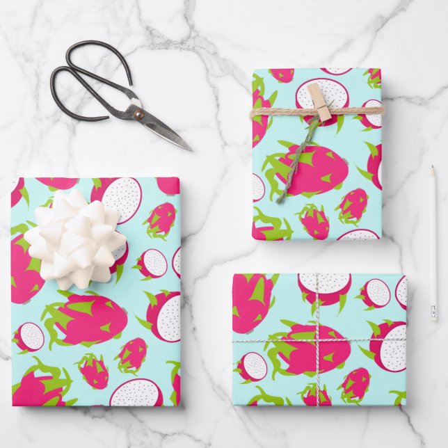 Dragon Fruit Pattern Geschenkpapier Set (Vorderseite)