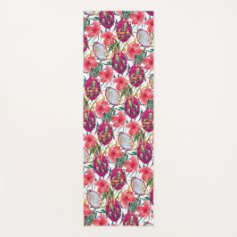 Dragon Fruit Tropical Floral Modern Green Palm Yogamatte