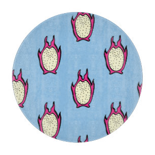 Dragon Fruit: Vintage Tinte Zeichnend. Schneidebrett