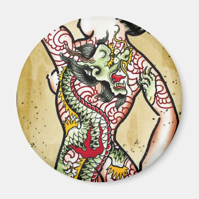 "Dragon Geisha" Magnet (Vorne)