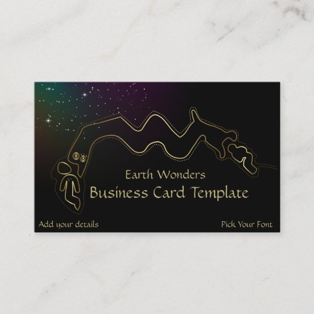 Dragon Geoglyph Nazca Line Peru Gold Visitenkarte (Vorderseite)