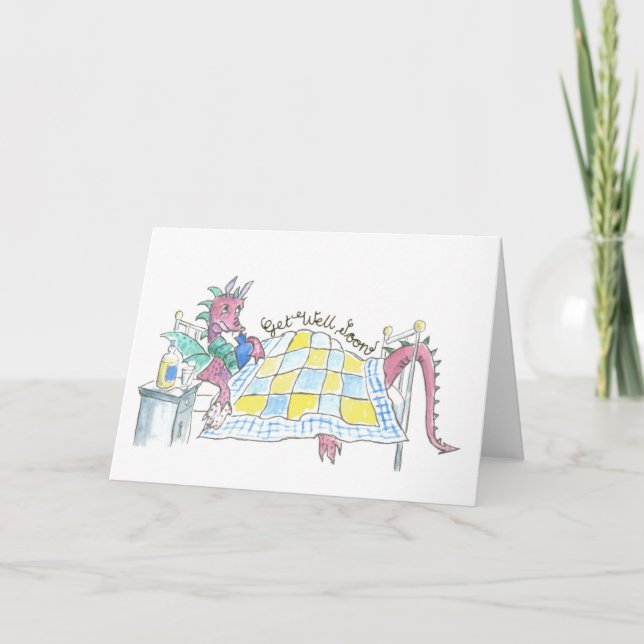Dragon Get Well Card Karte (Vorderseite)