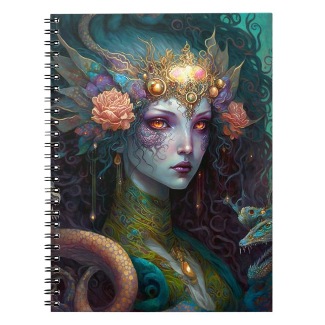 Dragon Goddess Queen Fantasy Art Notizblock (Vorderseite)