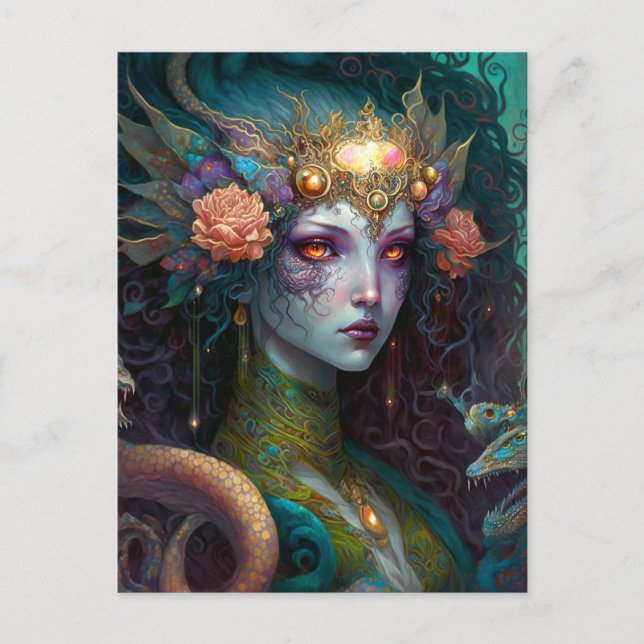 Dragon Goddess Queen Fantasy Art Postkarte (Vorderseite)