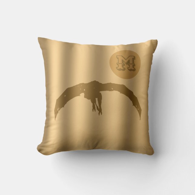Dragon Gold Luxury Monogram Kissen (Vorderseite)