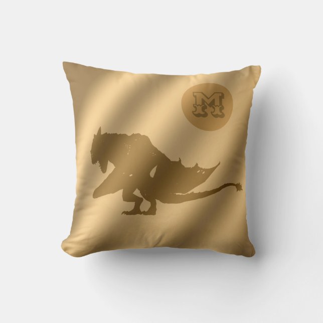 Dragon Gold Luxury Monogram Kissen (Vorderseite)