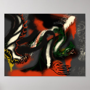 Dragon Graffiti Art Printwerbung Poster