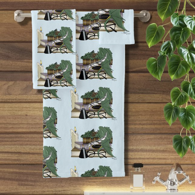 Dragon Green Sleeping Books Badhandtuch Set (Von Creator hochgeladen)