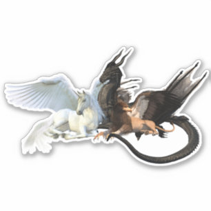 Dragon Griffin Unicorn Pegasus Aufkleber