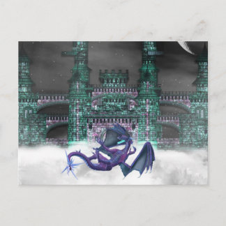 Dragon Guarding Castle Postcard Postkarte