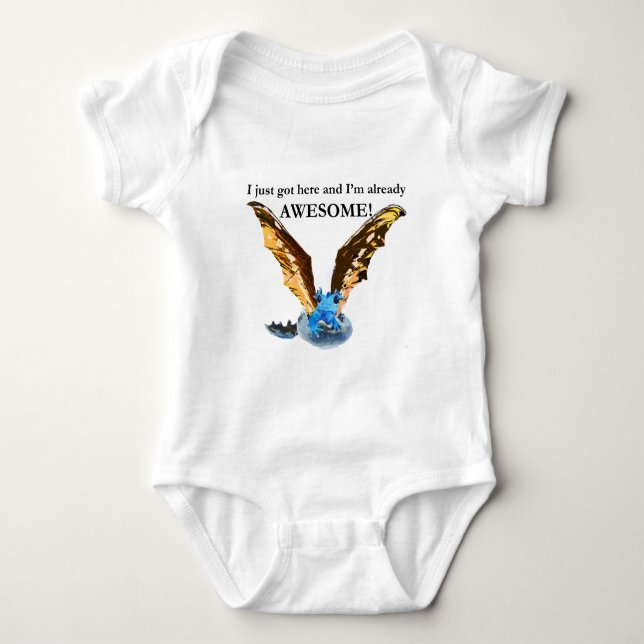 Dragon Hatching Baby Strampler (Vorderseite)