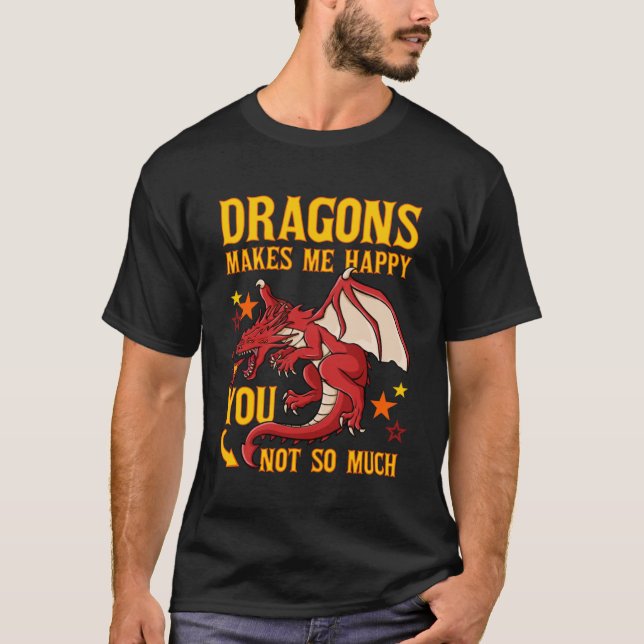 Dragon Head Funny Niedlich Fantasy Creature Pullov T-Shirt (Vorderseite)