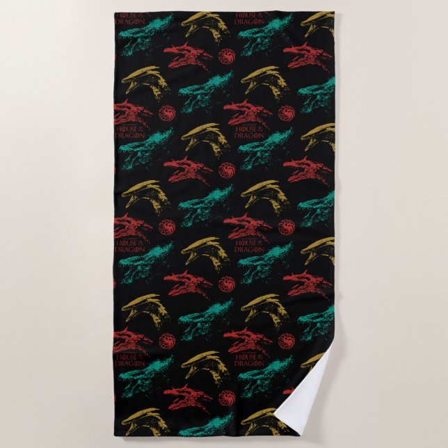 Dragon Head Pattern Strandtuch (Vorderseite)