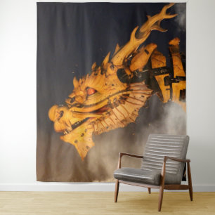 Dragon Head Red Eyes Wandteppich
