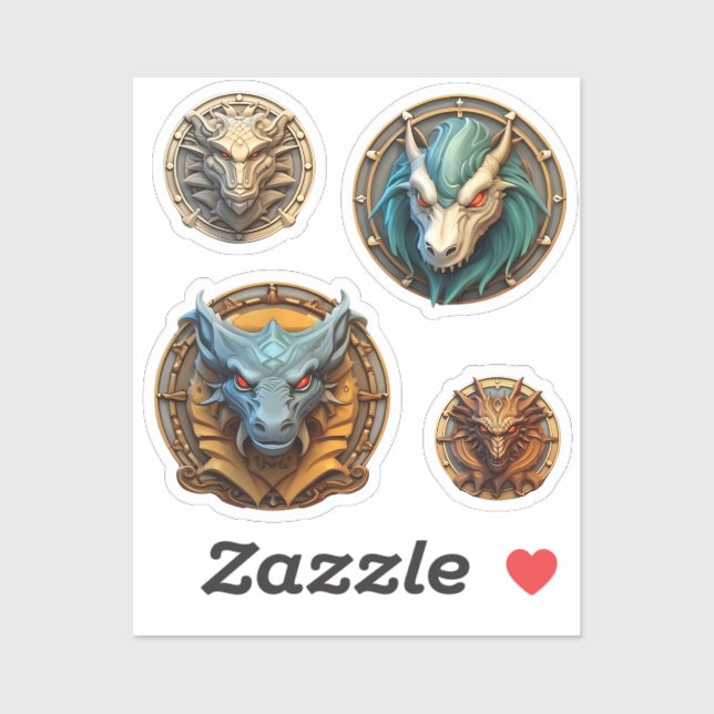 Dragon Heads Aufkleber (Blatt)