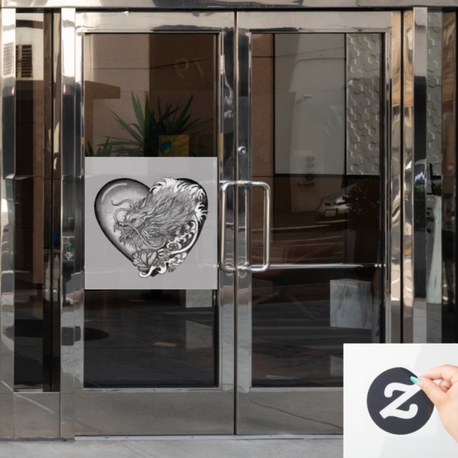 Dragon Heart Fensteraufkleber (Büro Tür)