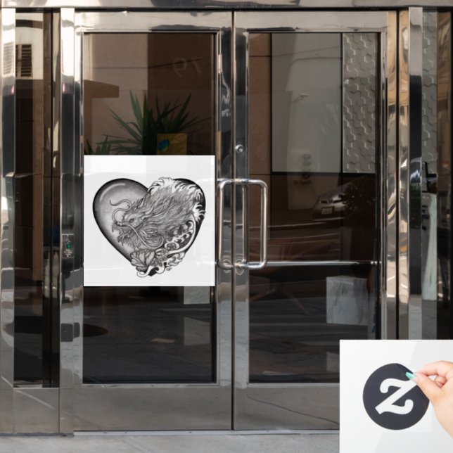 Dragon Heart Fensteraufkleber (Büro Tür)