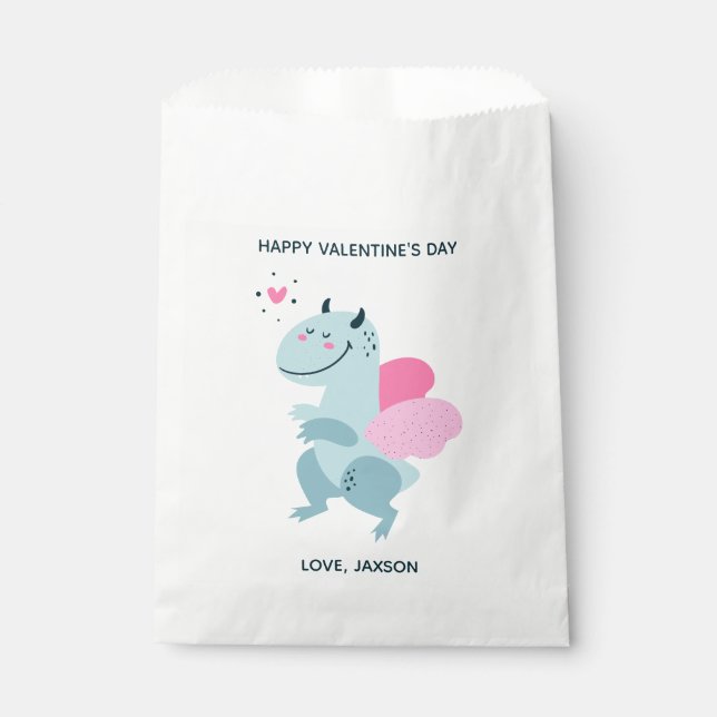 Dragon Heart Niedlich Personalisiert Valentine Geschenktütchen (Vorderseite)