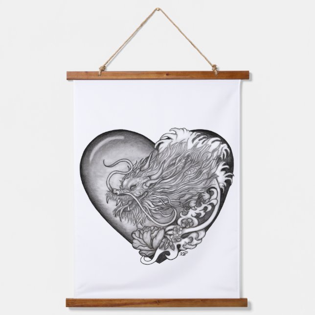 Dragon Heart Wandteppich Mit Holzrahmen (Vorderseite)
