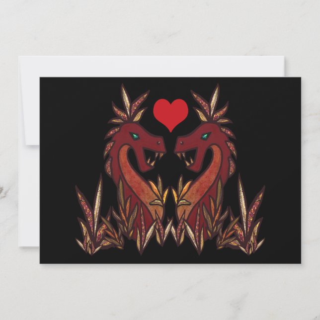 Dragon Hearts Valentinstag Card Feiertagskarte (Vorderseite)