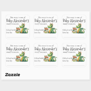 Dragon Hoard Books for Baby Buchzeichen Quadratischer Aufkleber