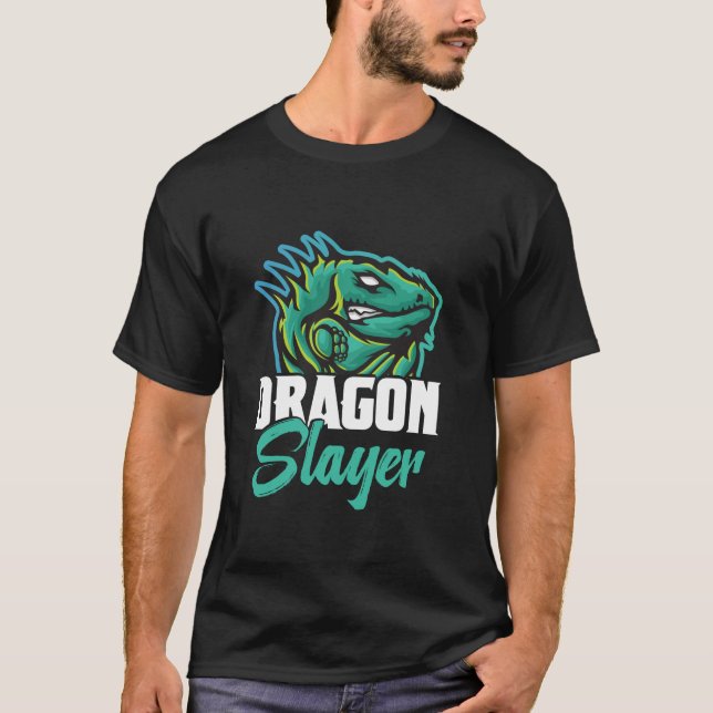Dragon Hunter Reptile Jagdgear Lizard Iguana H T-Shirt (Vorderseite)