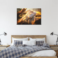 Dragon Iguana Name Fred Wrapped canvas