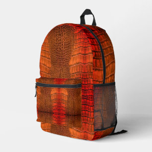 Dragon in Bright Orange Imitats Leather Bedruckter Rucksack