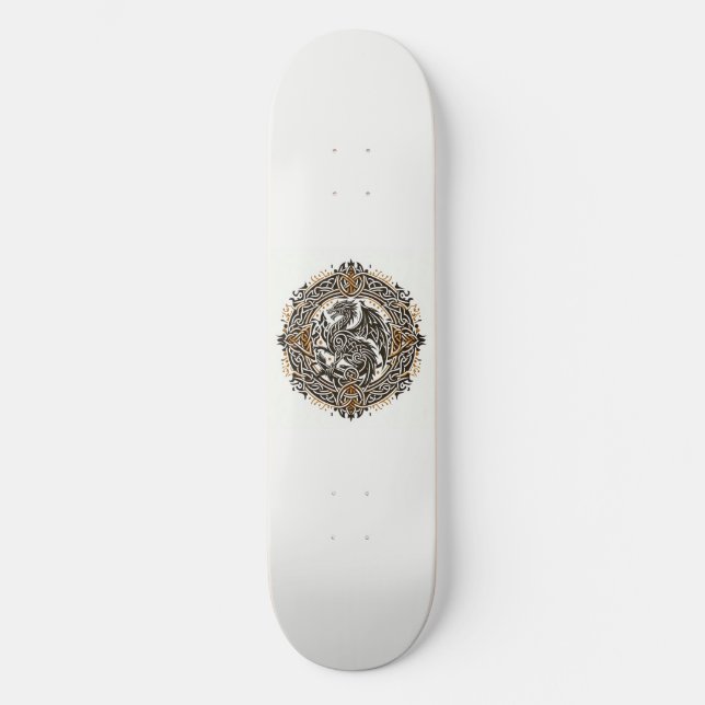 Dragon in Circle Skateboard (Vorderseite)