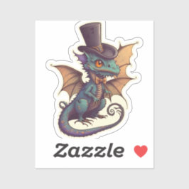 Dragon in einem Top Hat Aufkleber