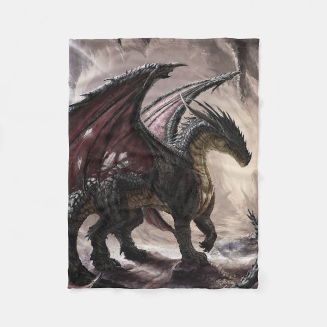 Dragon in Höhle Fleecedecke (Vorderseite)