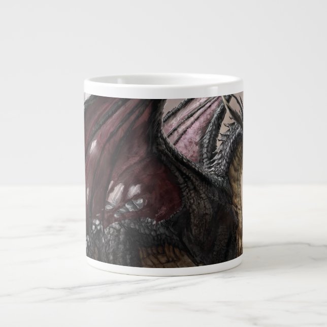 Dragon in Höhle Jumbo-Tasse (Vorderseite)