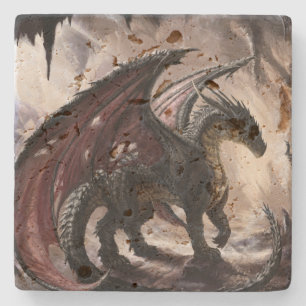 Dragon in Höhle Steinuntersetzer