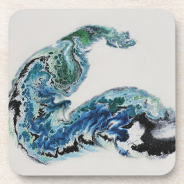 “Dragon in the Waves – Abstract Ocean Energy Bever Getränkeuntersetzer