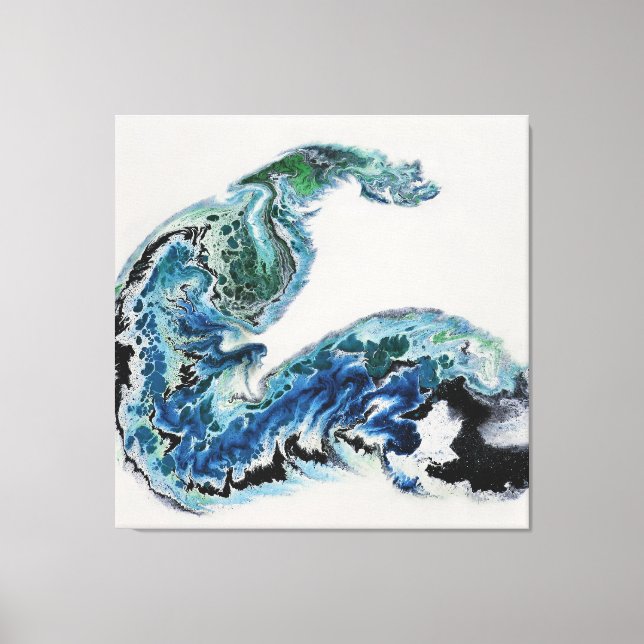 “Dragon in the Waves – Abstract Ocean Energy Canva Leinwanddruck (Vorderseite)