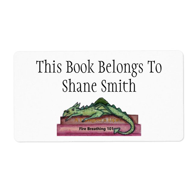 Dragon Individuelle Name Book Label (Vorne)