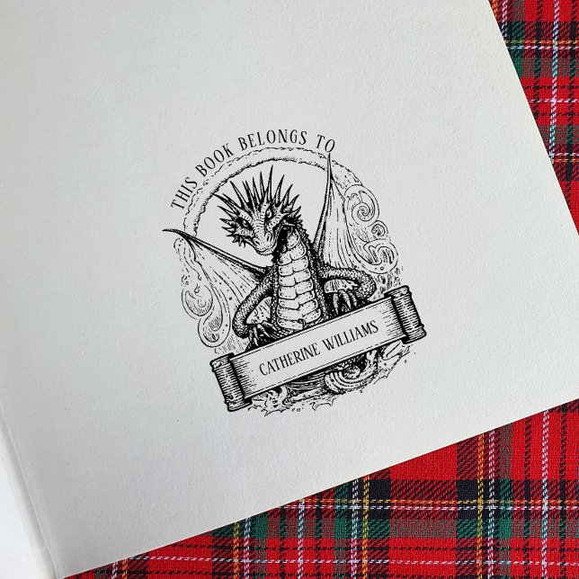 Dragon Individuelle Name Buchzeichen Gummistempel (Von Creator hochgeladen)