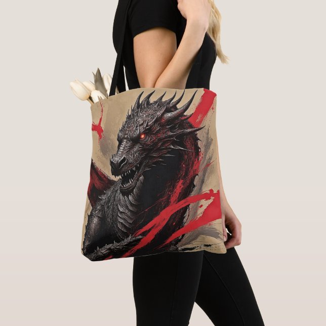 Dragon-Infused Tote Bag entfesselt künstlerischen  Tasche (Von Nahem)